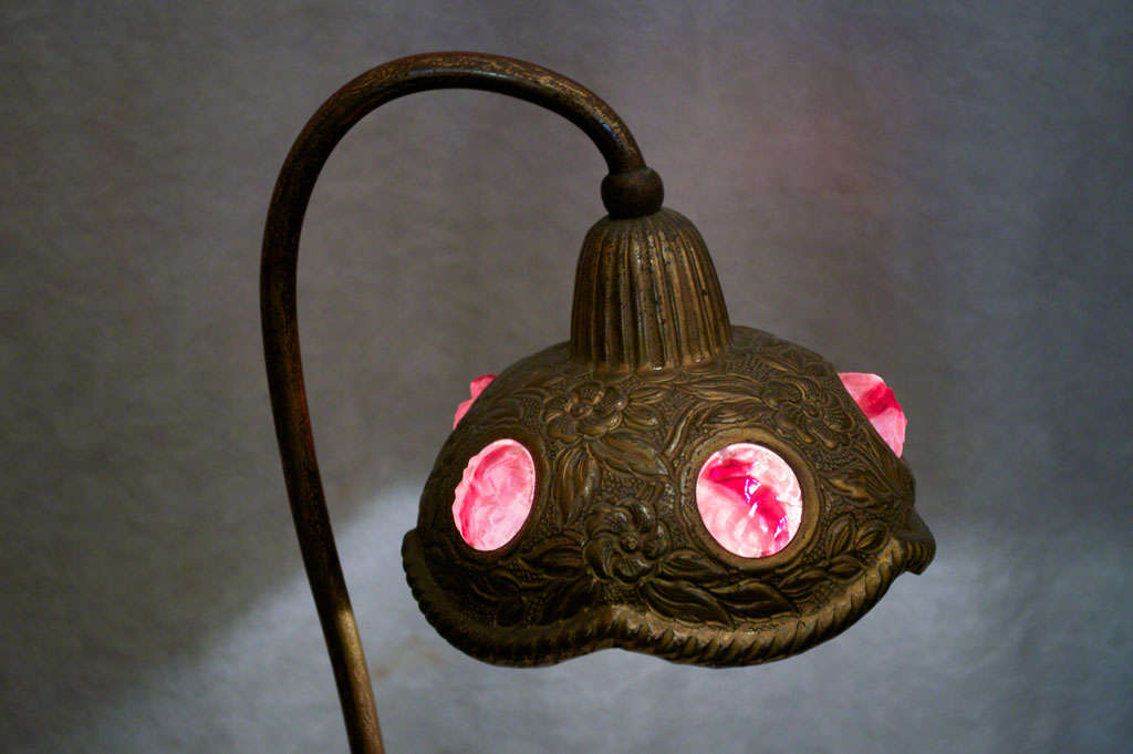 Ormolu Art Nouveau Jeweled Lamp