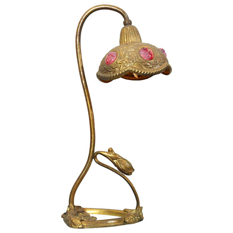 Art Nouveau Jeweled Lamp