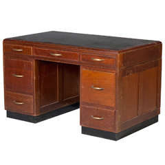 Industrial Mahogany Desk by H. Baldock & Sons