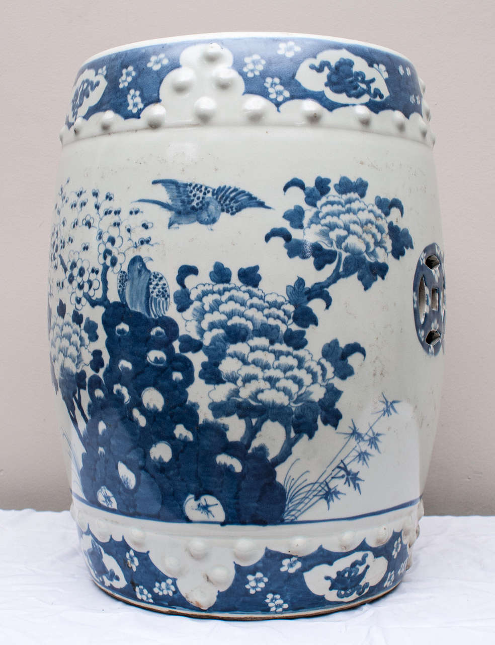 Chinese Blue and White Porcelain Garden Seat at 1stdibs