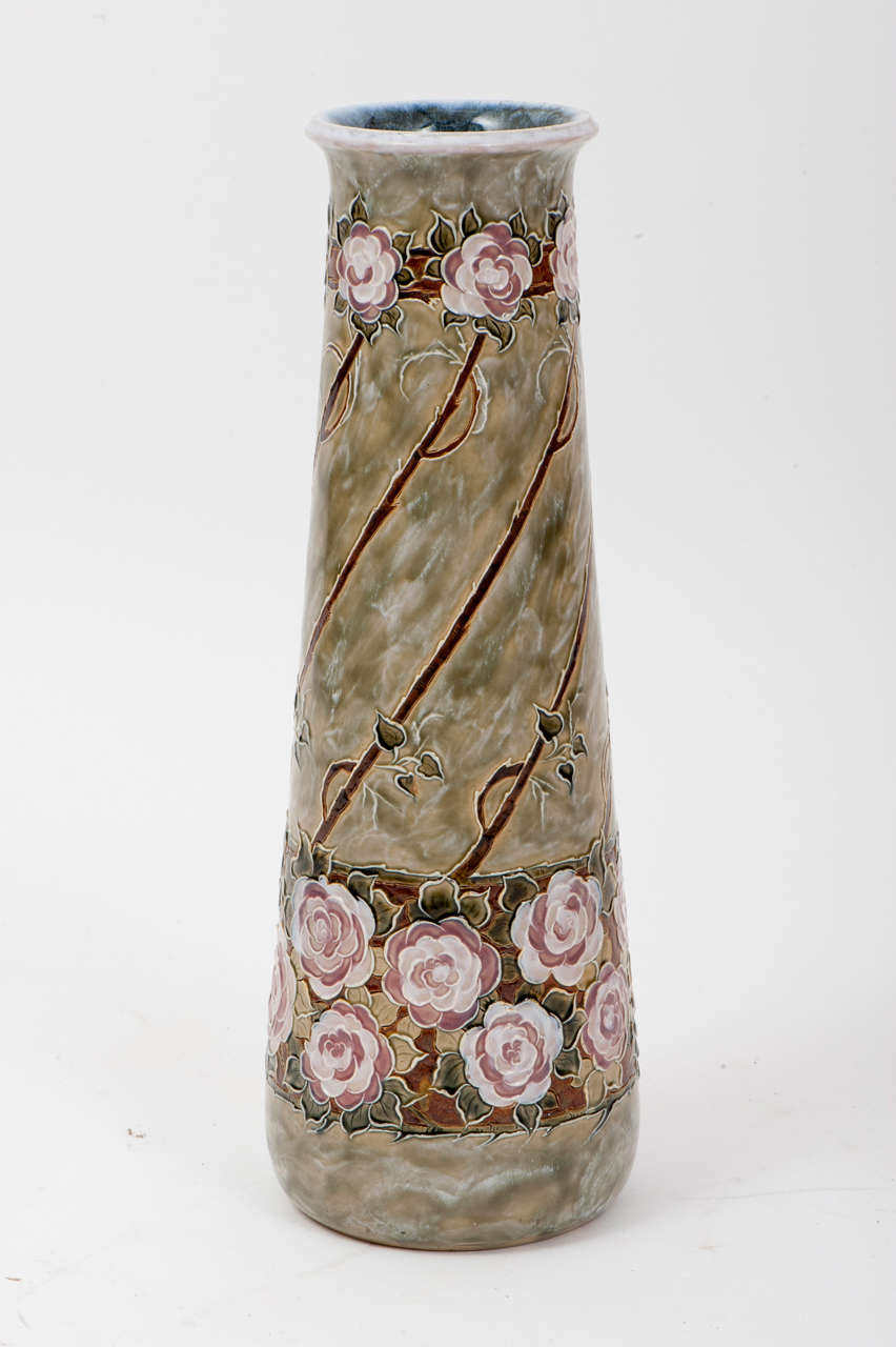 A Very Large Stoneware Vase by Eliza Simmance for Royal Doulton For Sale 4