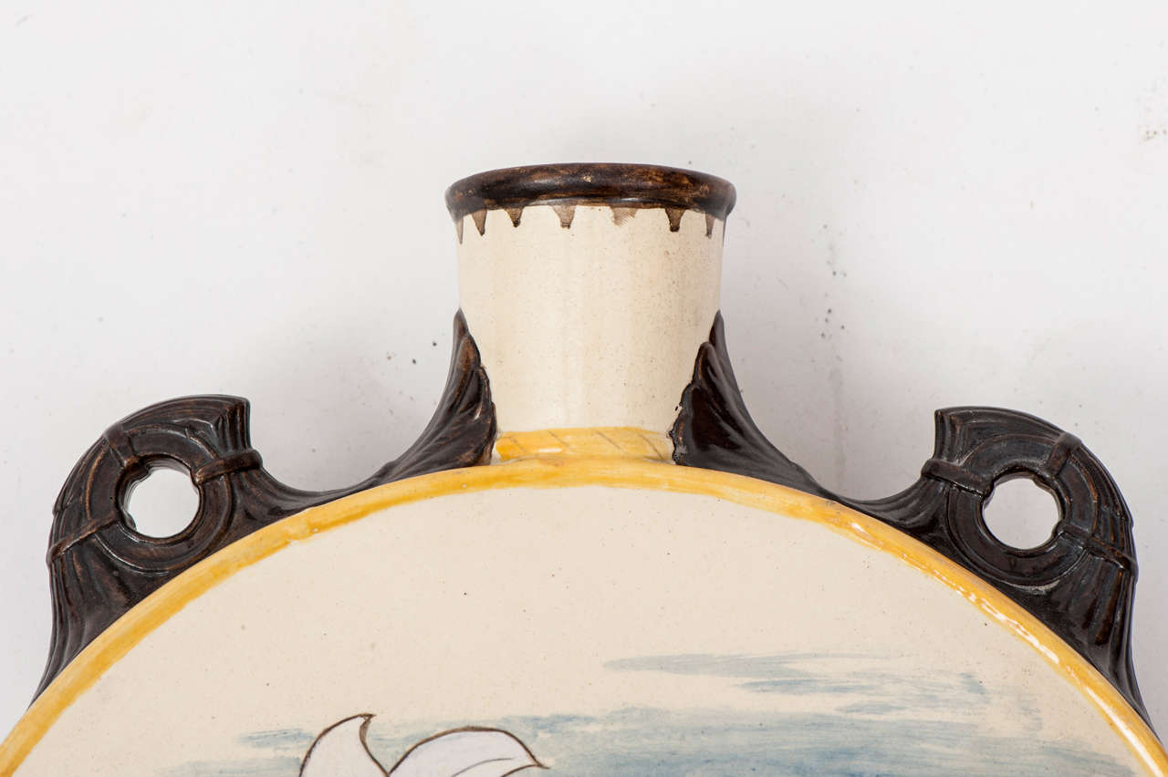 British A Pair of Hand Painted Mintons Moon Flasks circa 1874 For Sale
