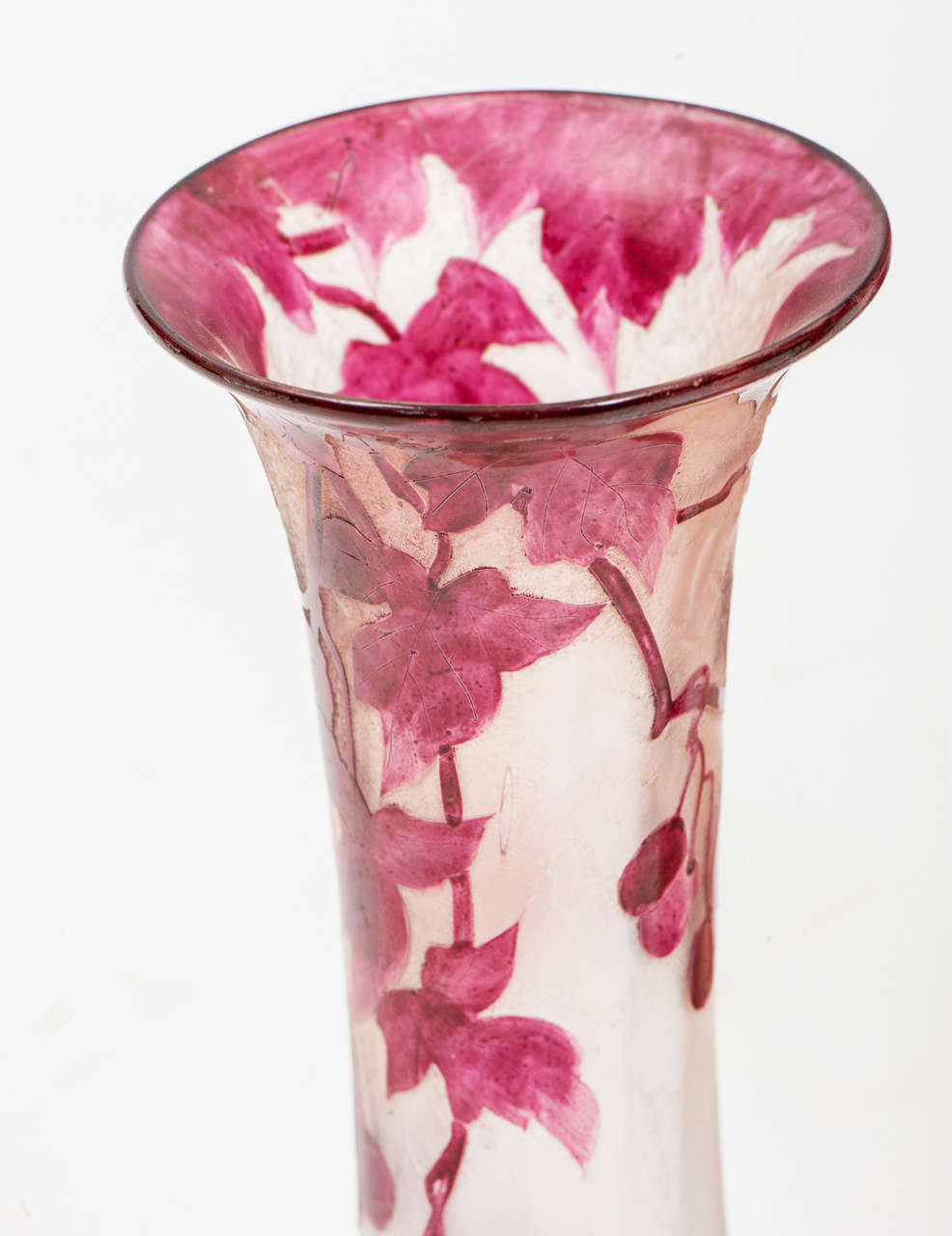 Garniture of Three Art Nouveau Cameo Glass Vases by Legras, Paris