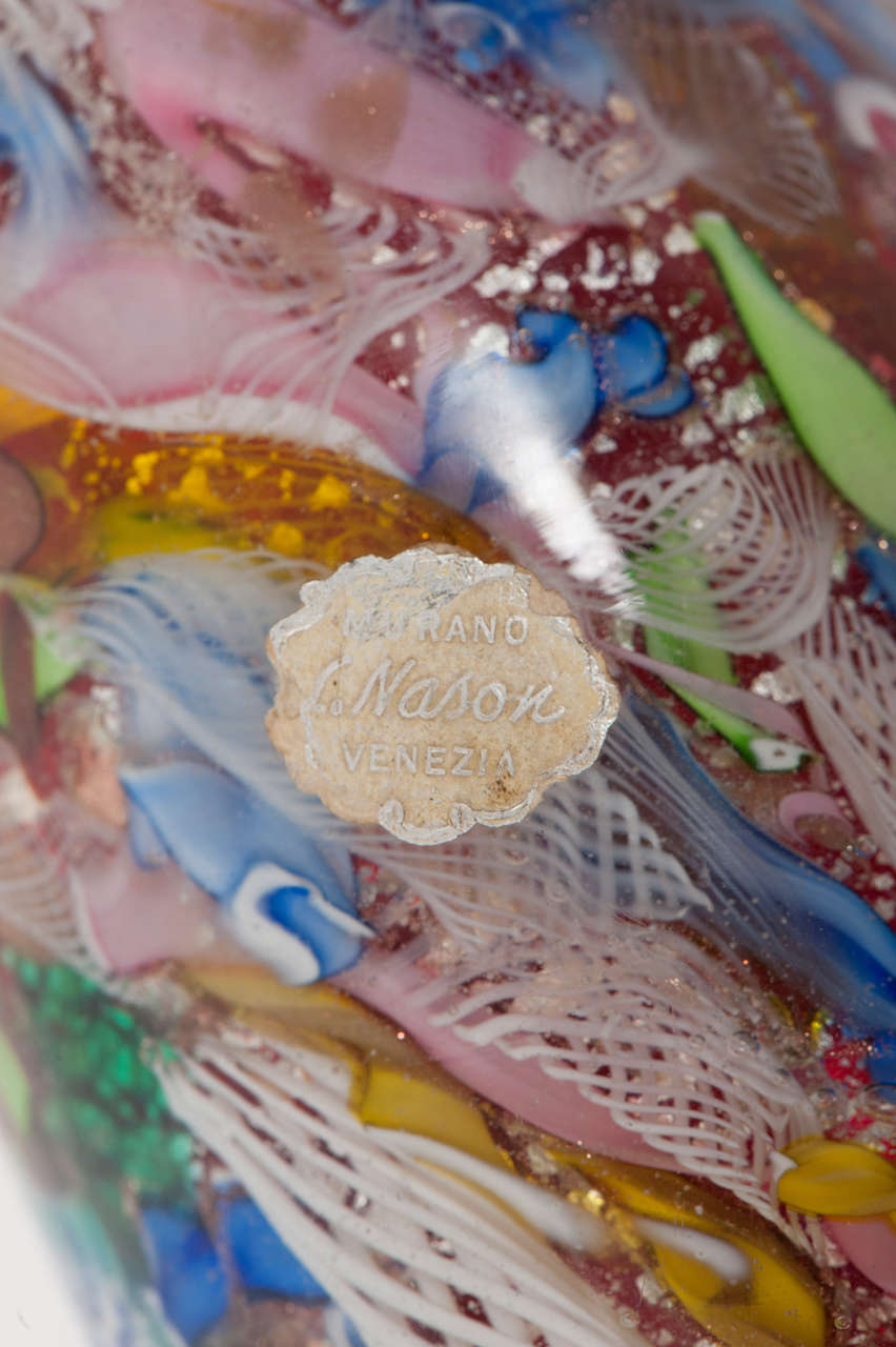 Italian An Intricate 1970's Murano Glass Vase by L Nason For Sale