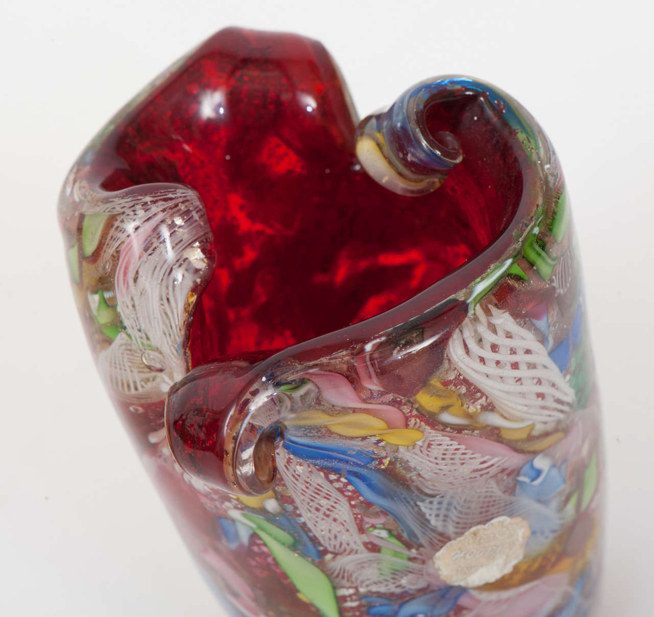 Late 20th Century An Intricate 1970's Murano Glass Vase by L Nason For Sale