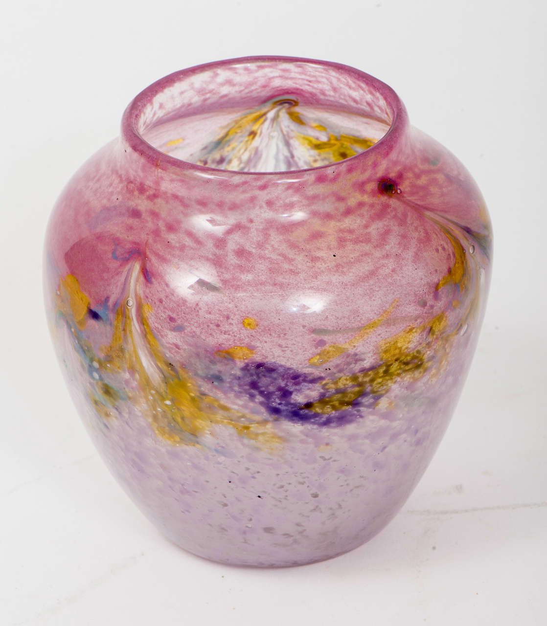 Fine 1930's Monart Glass Vase With Original Paper Labels For Sale 4