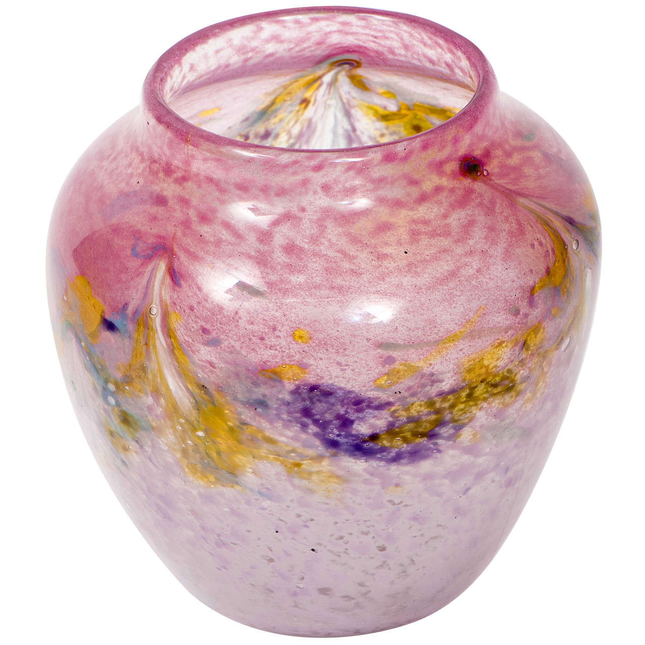 Fine 1930's Monart Glass Vase With Original Paper Labels at 1stdibs