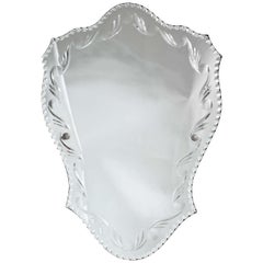 Pie Crust Bevelled Shield Form Mirror