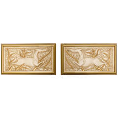A pair of art-deco bas-relief