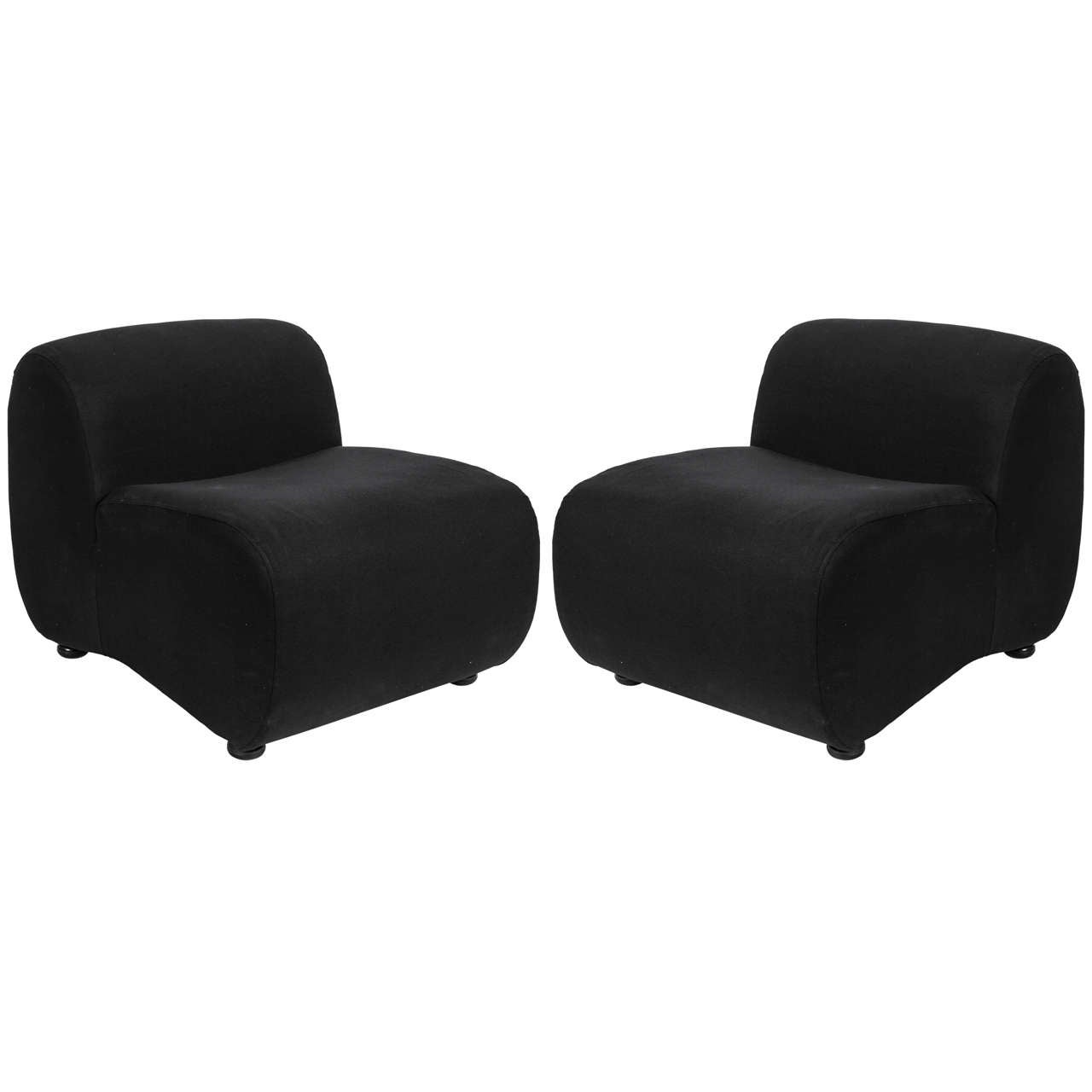 1960 - 70's Pair of Italian Slipper Chairs For Sale