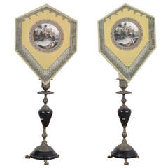Pair of 19th c. French Candlestick Lamps
