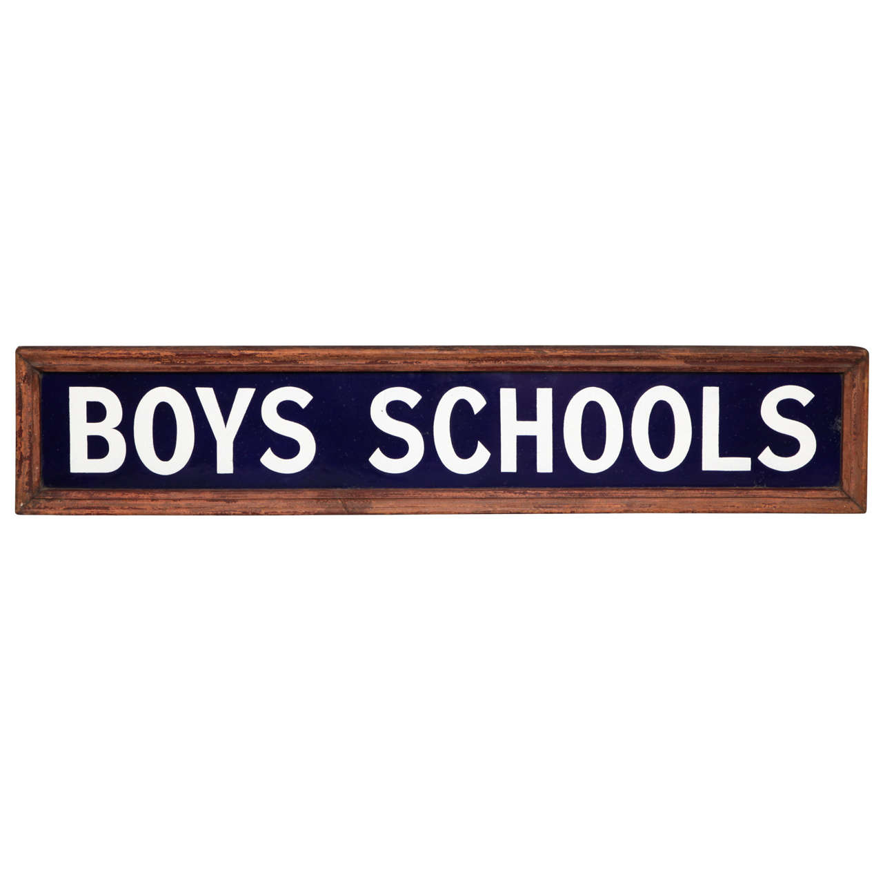 1920's English Enameled "Boys Schools" Sign