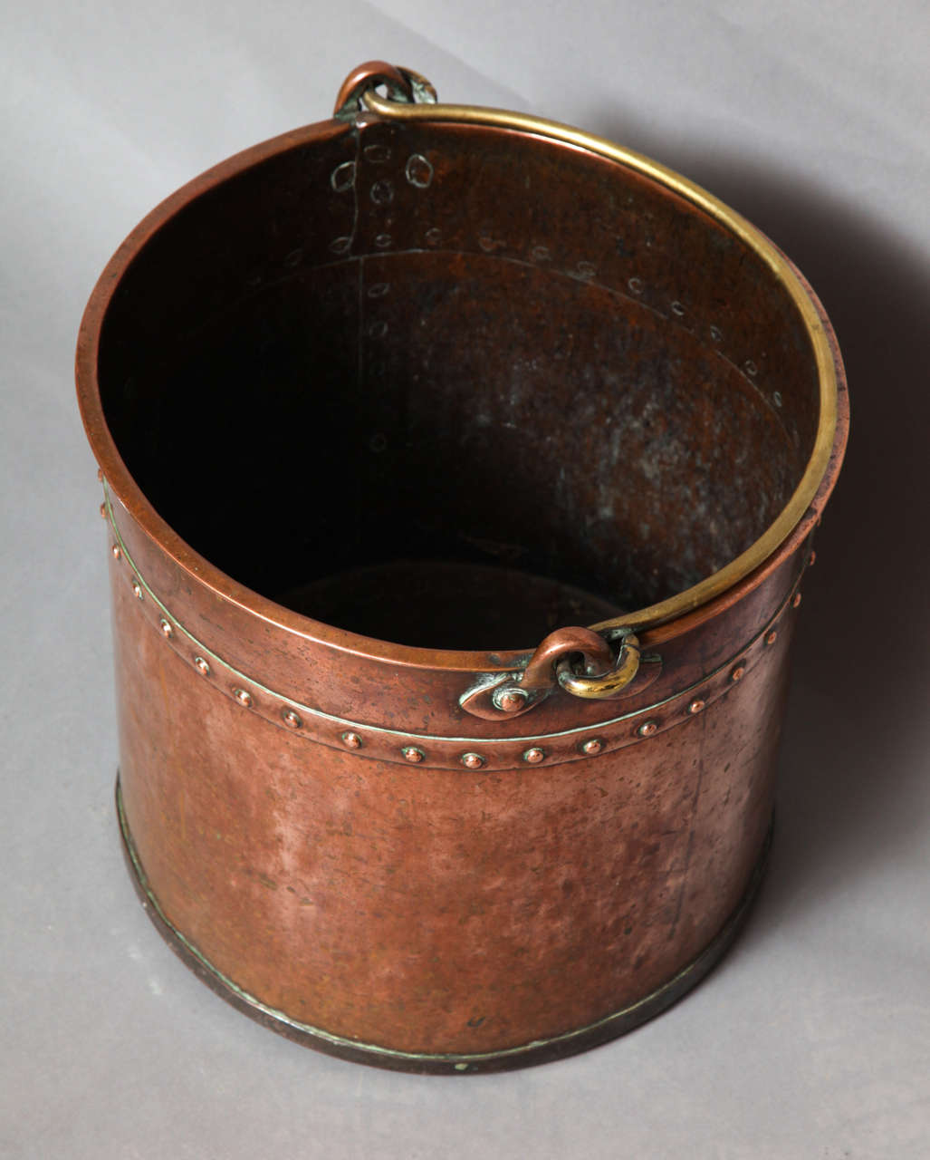 British Late 18th Century English Mixed Metal Copper Apple Kettle