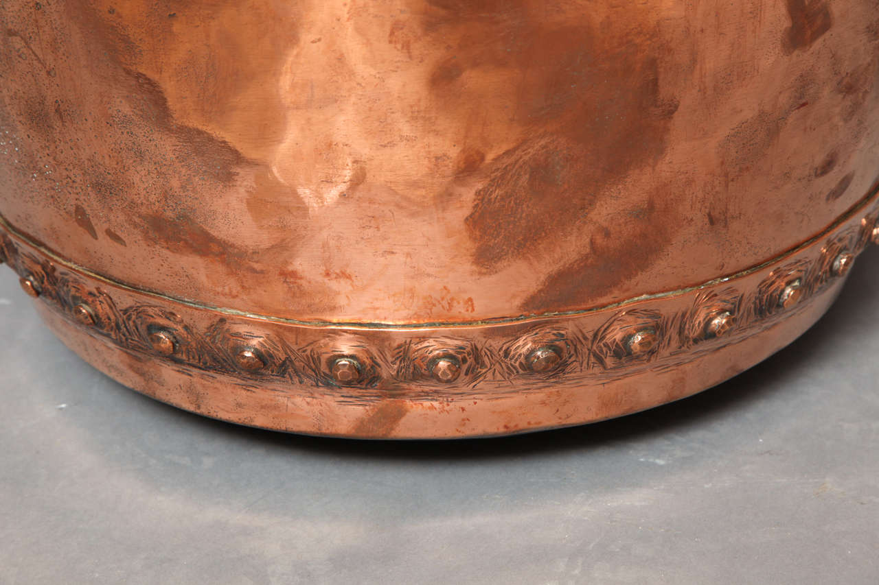 British 19th c. Large English Rivetted Copper Log Container