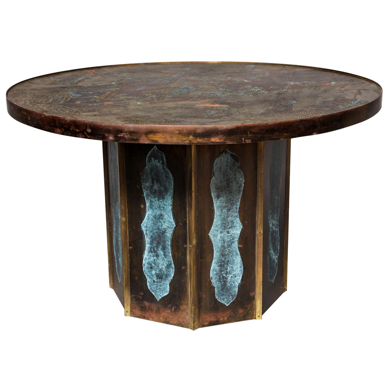 Philip and Kelvin LaVerne Patinated Bronze "Chan" Table