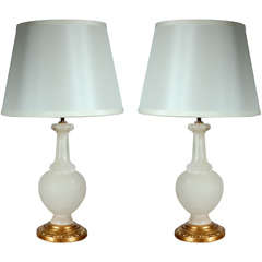 Pr Alabaster Table Lamps