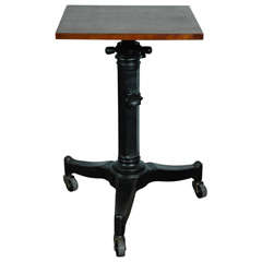 Antique Adjustable Table on an Iron Tripod Base