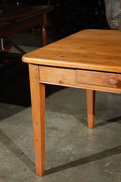 Large Antique Pine Table with Drawers at 1stDibs