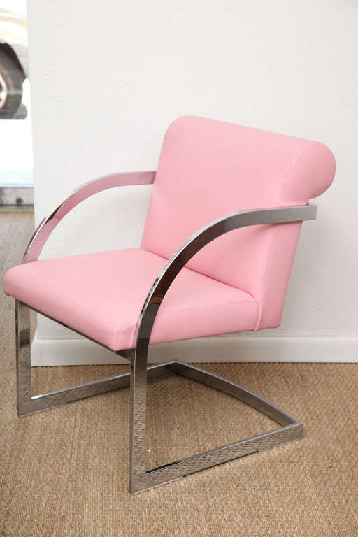 Milo Baughman Chrome Chairs, Set of Four