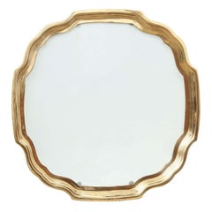 Large Scalloped Brass with Glass Tray