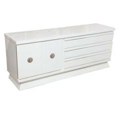 Vintage White Lacquered Mid Century Chest of Drawers