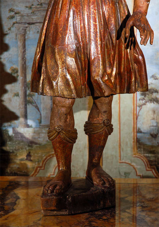 Venezianische Holzstatue des heiligen Georg im Angebot 1