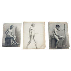 Set of 3 19th C Academic Studies