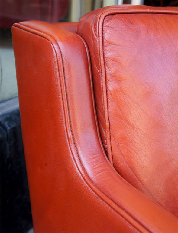Mid-20th Century Red Leather Armchair