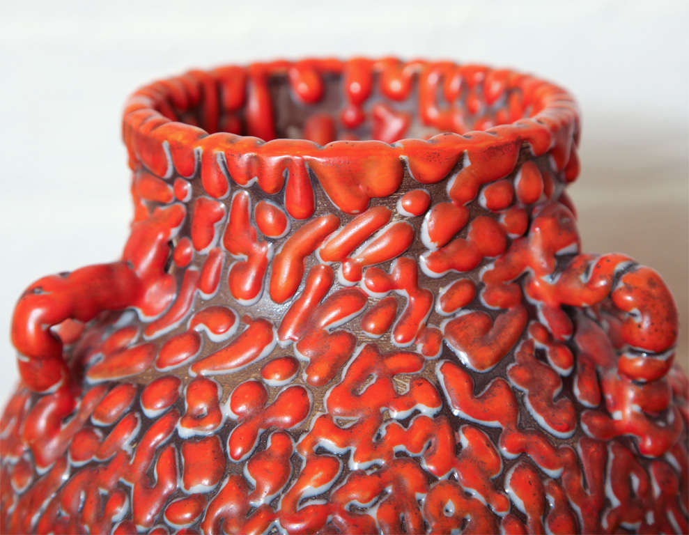 Textured Orange Glaze Pottery, Italian ca. 1960 2
