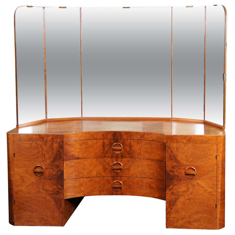 Modernist Walnut Vanity For Sale