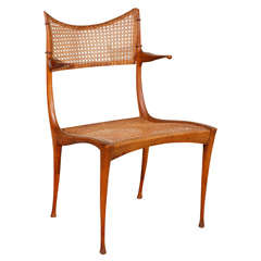 Gazelle Wood and Cane Arm Chair by Dan Johnson