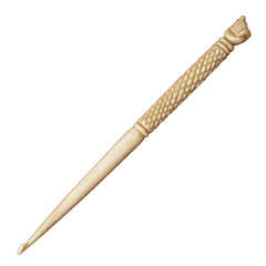 Very Fine 19th C. Whalebone Crochet Needle with Fist.