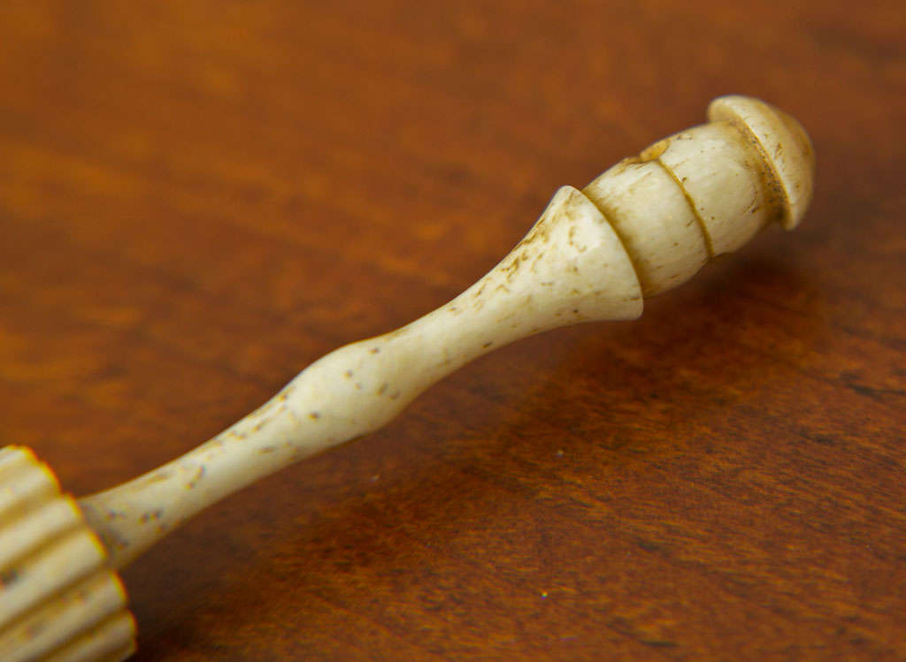 Rare Sailor-Made Whale Ivory Umbrella Form Needle Case For Sale 1