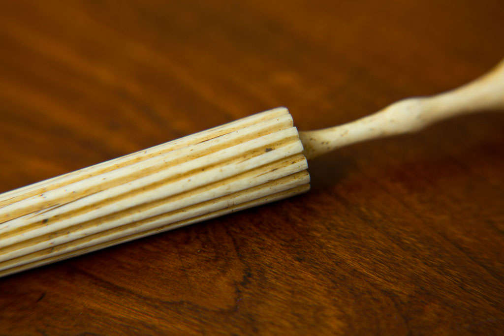 American Rare Sailor-Made Whale Ivory Umbrella Form Needle Case For Sale