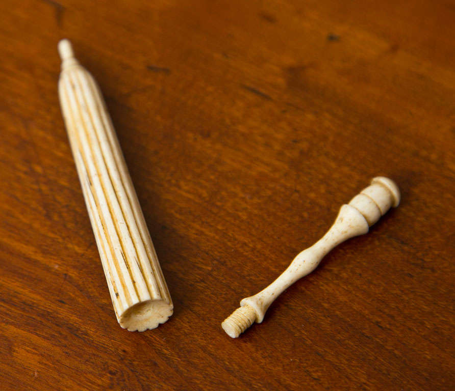 Rare Sailor-Made Whale Ivory Umbrella Form Needle Case