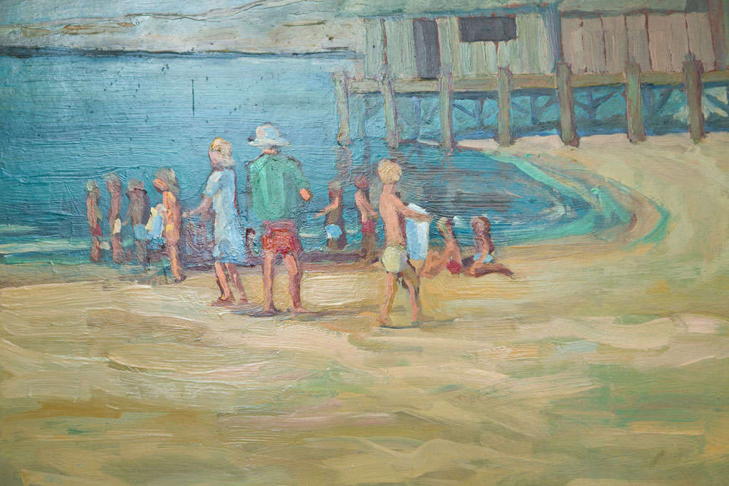 Nicolai Cikovsky (1894-1984) 'Swimming Lessons' Southampton