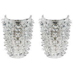 Pair of Large Barovier & Toso Murano Sconces 11