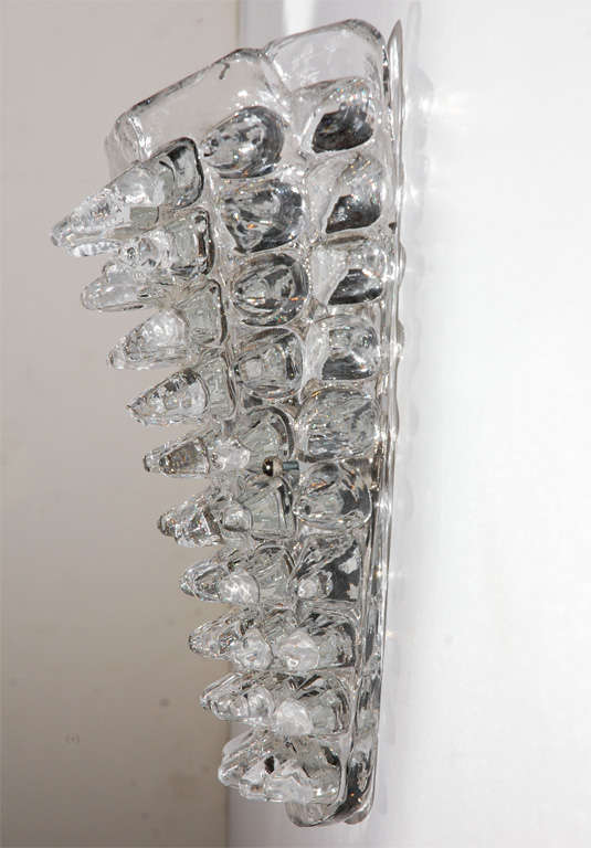 Beautiful pair of icy Murano sconces.