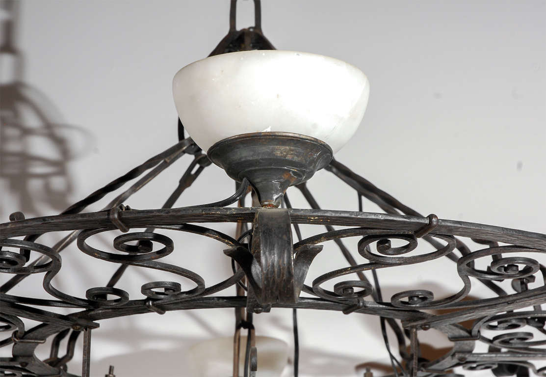 French Iron and Alabaster Fixture For Sale 2