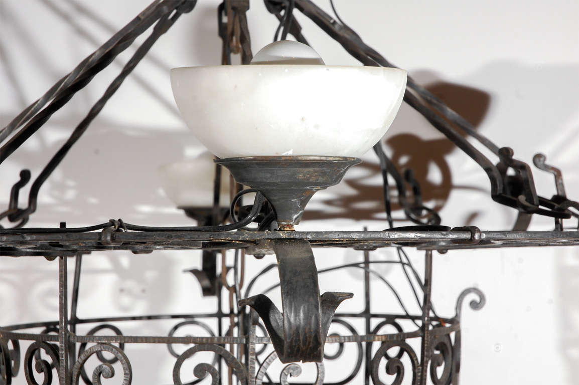 French Iron and Alabaster Fixture For Sale 4