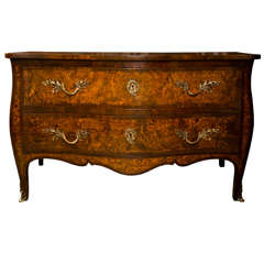2 Drawer Burled Walnut Commode