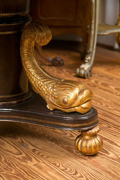 Leather Topped Center Table