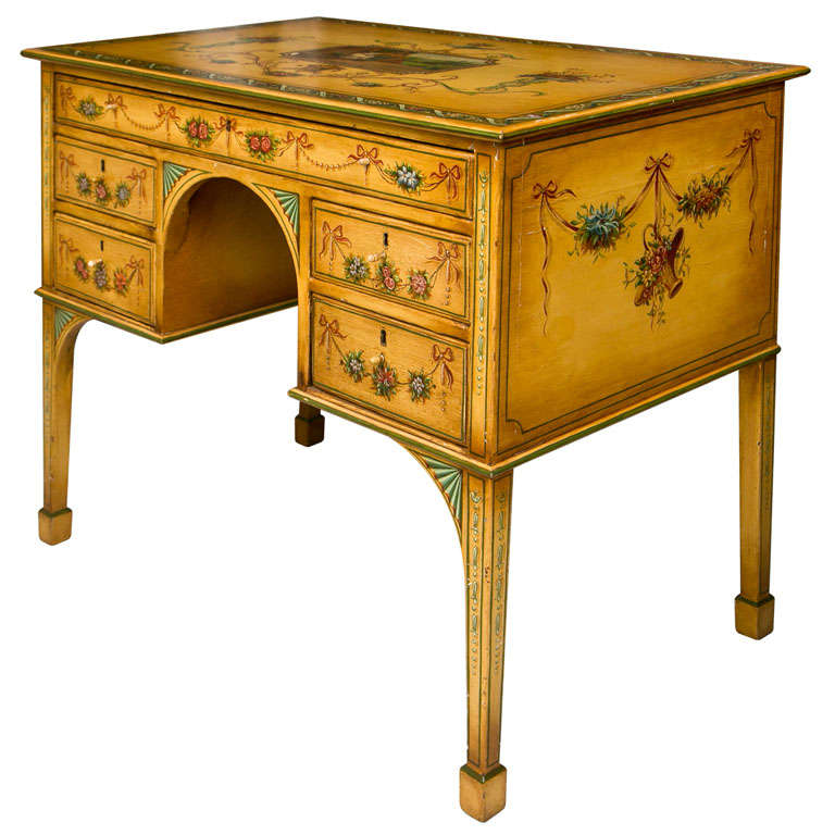 Painted Edwardian Desk For Sale at 1stdibs