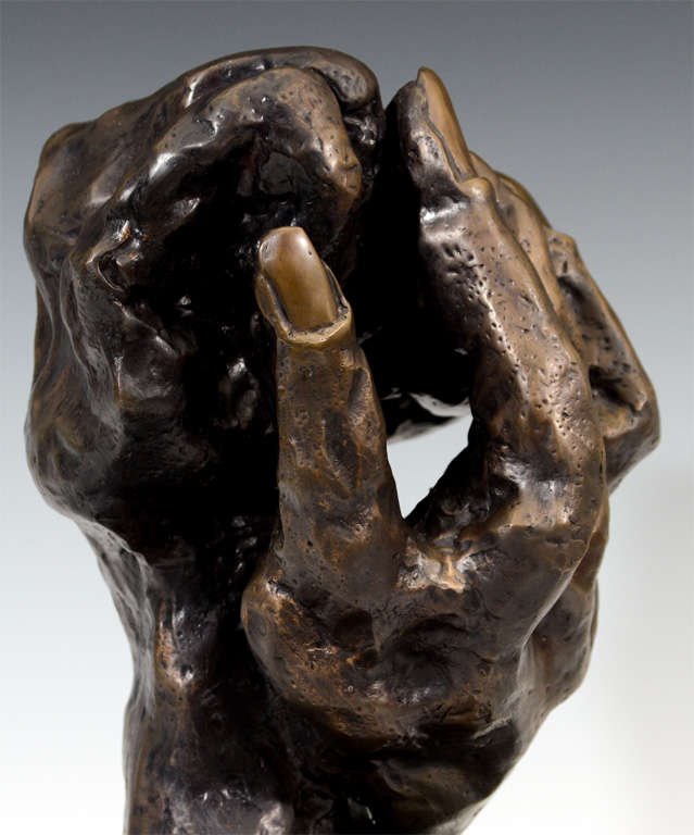 Bronze "Clasping Hands" Sculpture by Reuven Gafni