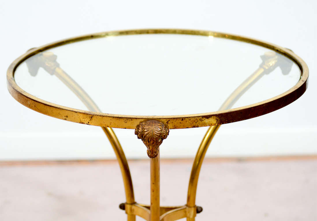 Mid Century Italian Tripod Table w/ Ram's Head & Hoof Detailing