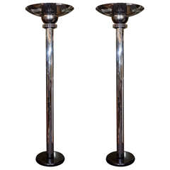 Pair of Monumental Torchiere Lamps