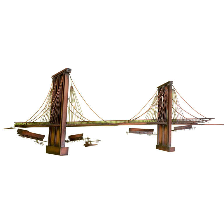 Mid Century "Brooklyn Bridge" Wall Sculpture by Curtis Jere