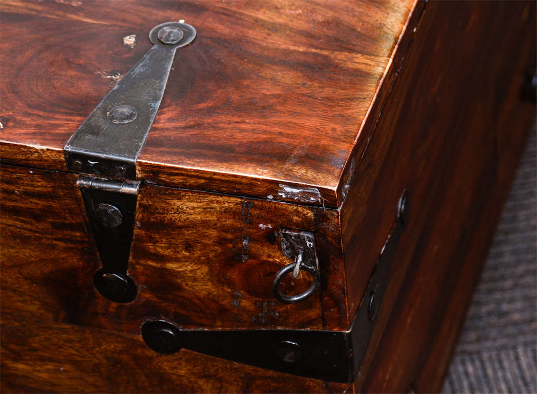Vintage Reclaimed Wood Chest or Trunk with Metal Hardware 1