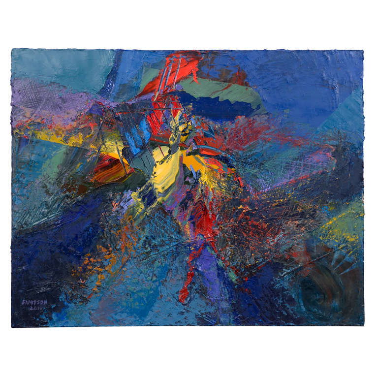 Abstract Expressionist Painting by Jean Sampson; "Pushing Color" For