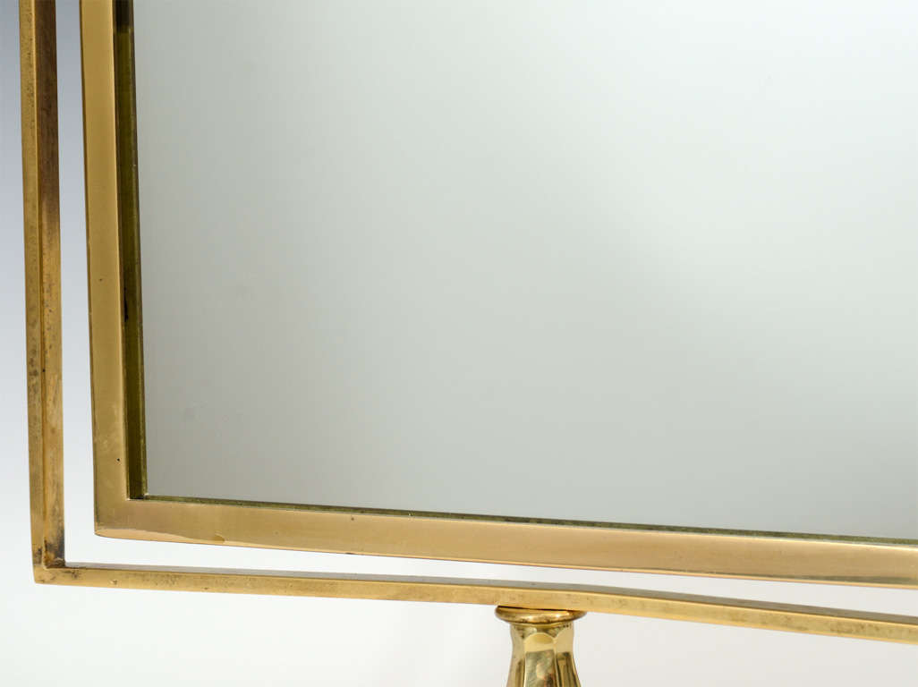 Large Mid Century Articulated Brass Vanity Mirror at 1stdibs